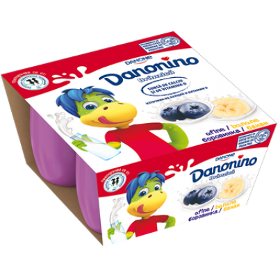 Данонино творожок банан-голубика, 4X50г