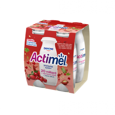 Актимель Йогурт Питьевой Ежевика, Гранат и Шиповник, 100г