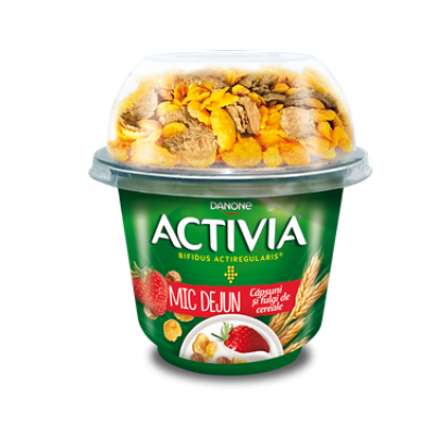 Активия Завтрак с хлопьями из злаков и клубникой, 168г