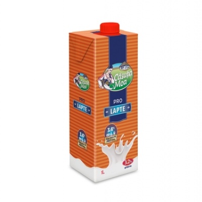 Молоко Căsuța Mea 3,2% UHT серия PRO с повышенным содержанием белка 1л