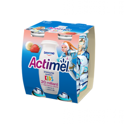 Актикидс Йогурт Питьевой Банан и Клубника, 100г