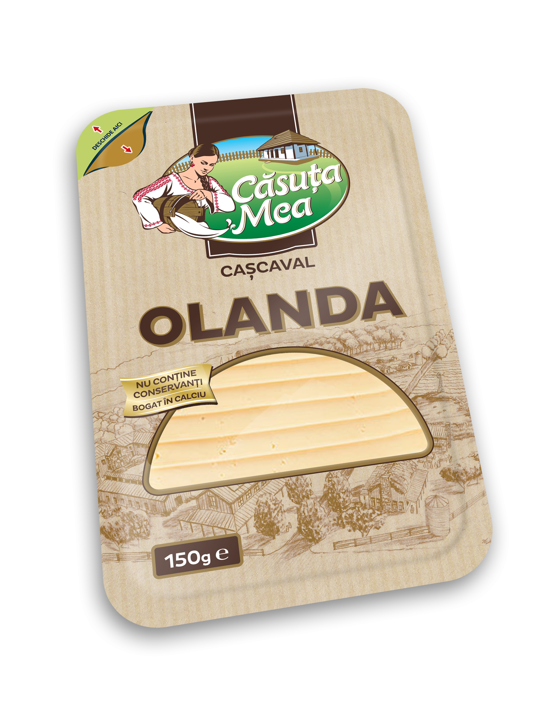 Твердый сыр Căsuța Mea нарезанные и упакованные Olanda