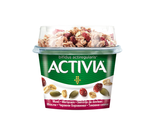 Активия Завтрак с мюсли, брусникой и семенами тыквы, 170г
